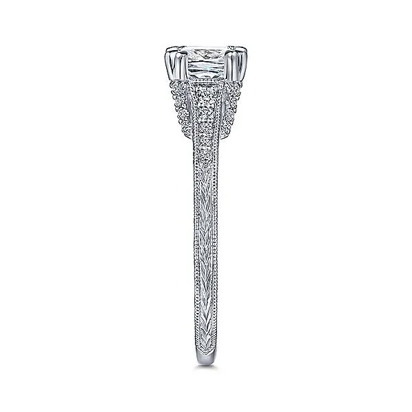 14K White Gold Vintage Cushion Diamond Engagement Mounting Image 3 Your Jewelry Box Altoona, PA