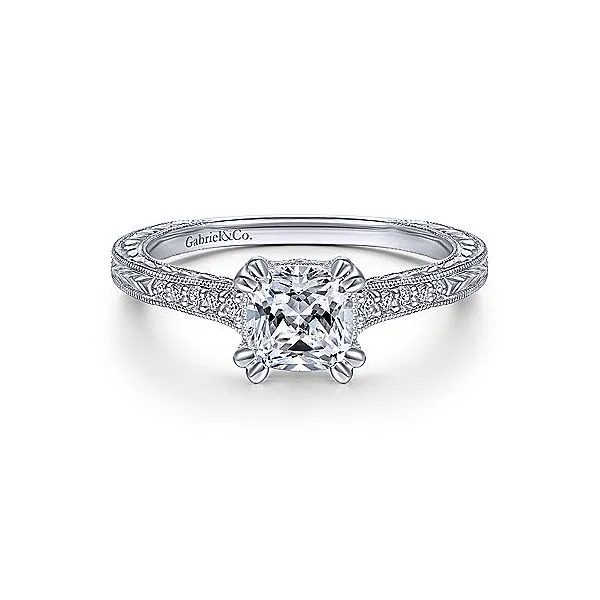 14K White Gold Vintage Cushion Diamond Engagement Mounting Your Jewelry Box Altoona, PA