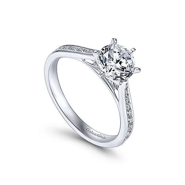 14K White Gold Diamond Channel Engagement Mounting Image 3 Your Jewelry Box Altoona, PA