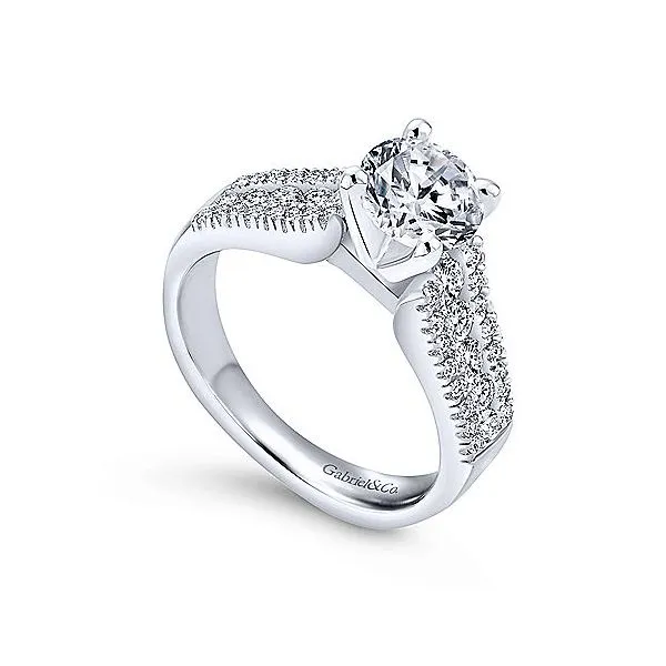 14K White Gold Multi Row Diamond Engagement Mounting Image 3 Your Jewelry Box Altoona, PA