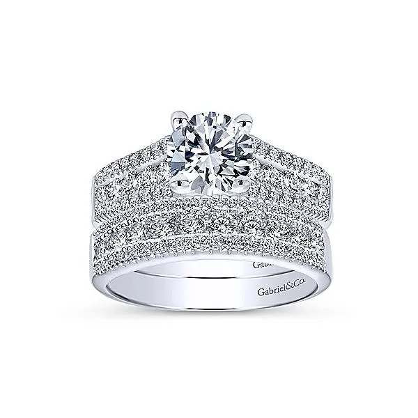 14K White Gold Multi Row Diamond Engagement Mounting Image 4 Your Jewelry Box Altoona, PA