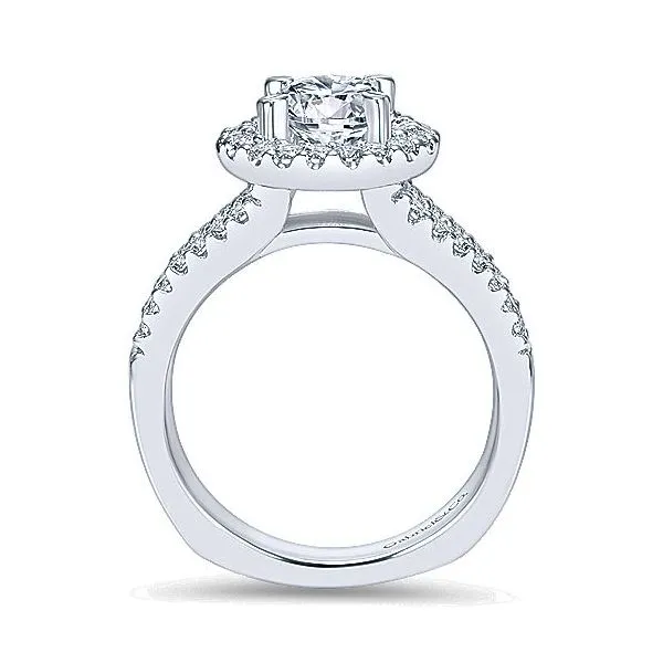 14K White Gold Diamond Halo Engagement Mounting Image 2 Your Jewelry Box Altoona, PA