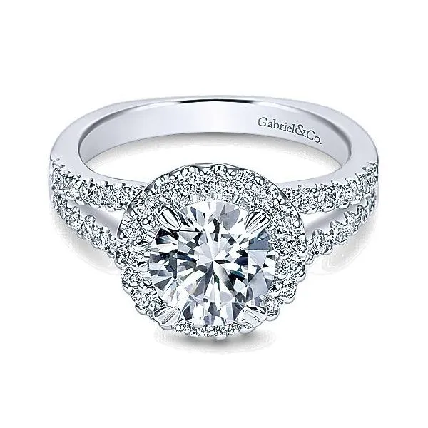 14K White Gold Diamond Halo Engagement Mounting Your Jewelry Box Altoona, PA