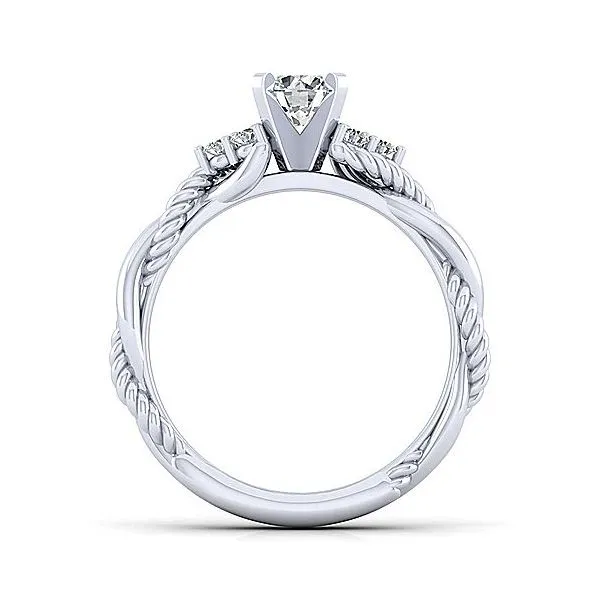 14K White Gold Twist Diamond Engagement Mounting Image 2 Your Jewelry Box Altoona, PA