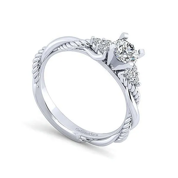 14K White Gold Twist Diamond Engagement Mounting Image 3 Your Jewelry Box Altoona, PA