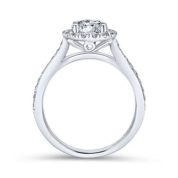 14K White Gold Diamond Halo Engagement Mounting Image 2 Your Jewelry Box Altoona, PA