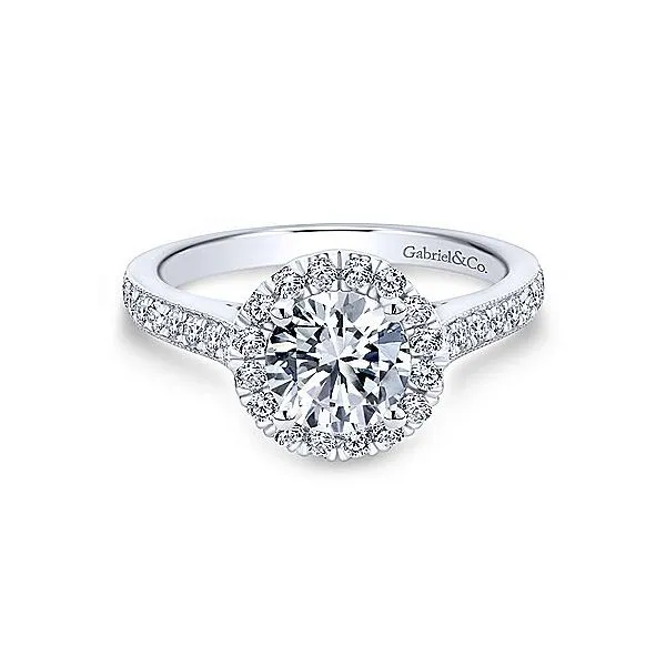 14K White Gold Diamond Halo Engagement Mounting Your Jewelry Box Altoona, PA