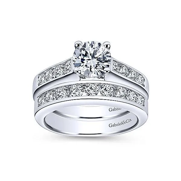 14K White Gold Diamond Channel Engagement Mounting Image 4 Your Jewelry Box Altoona, PA