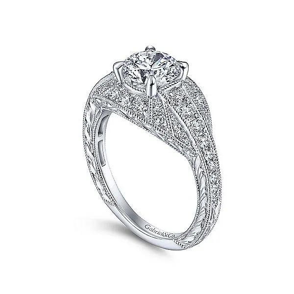 14K White Gold Antique Diamond Engagement Mounting Image 2 Your Jewelry Box Altoona, PA