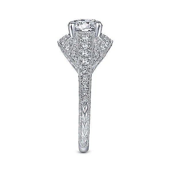 14K White Gold Antique Diamond Engagement Mounting Image 4 Your Jewelry Box Altoona, PA
