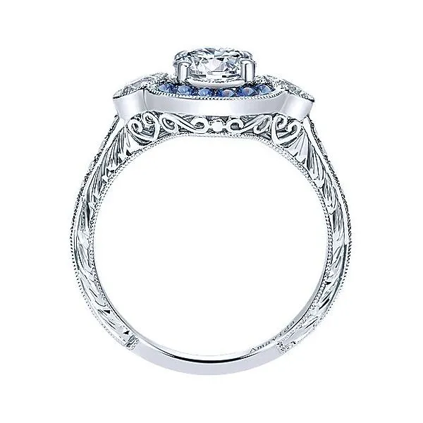 Amavida Platinum Sapphire & Diamond Engagement Ring Mounting Image 2 Your Jewelry Box Altoona, PA