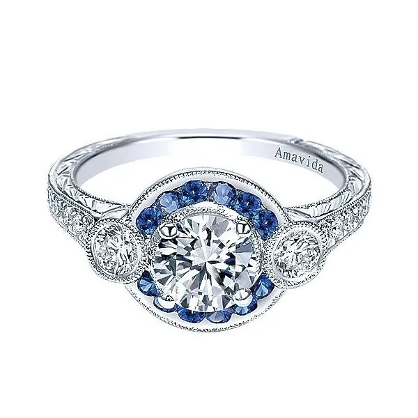 Amavida Platinum Sapphire & Diamond Engagement Ring Mounting Your Jewelry Box Altoona, PA