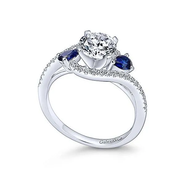 Gabriel & Co Diamond & Sapphire Engagement Ring Mounting Image 3 Your Jewelry Box Altoona, PA