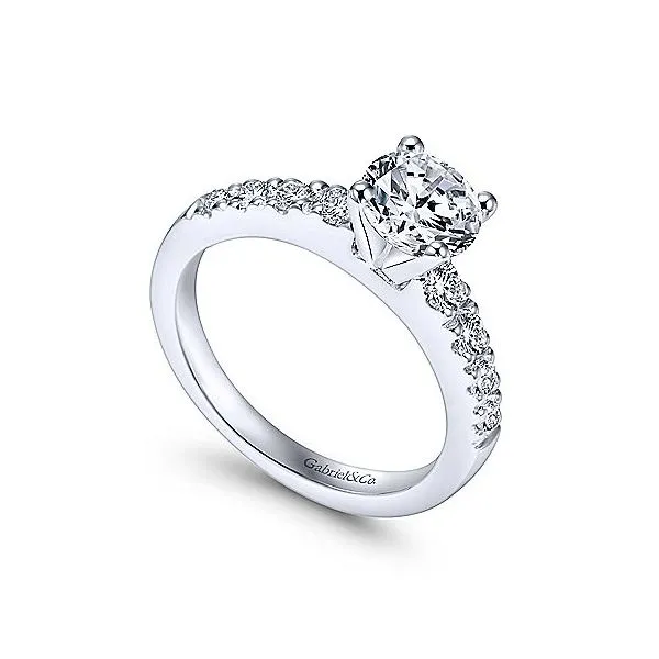 14K White Gold Single Row Diamond Engagement Mounting Image 3 Your Jewelry Box Altoona, PA