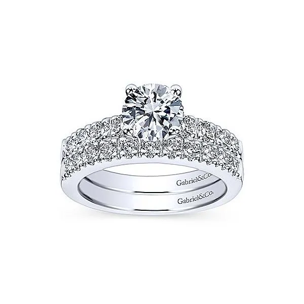 14K White Gold Single Row Diamond Engagement Mounting Image 4 Your Jewelry Box Altoona, PA