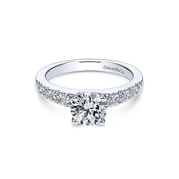 14K White Gold Single Row Diamond Engagement Mounting Your Jewelry Box Altoona, PA