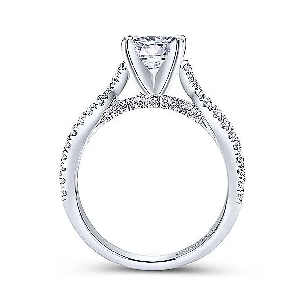 14K White Gold Interwoven Diamond Engagement Ring Mounting Image 2 Your Jewelry Box Altoona, PA