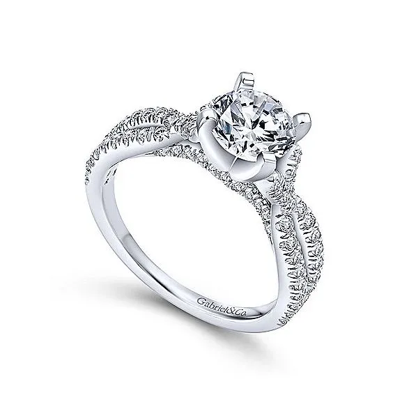 14K White Gold Interwoven Diamond Engagement Ring Mounting Image 3 Your Jewelry Box Altoona, PA