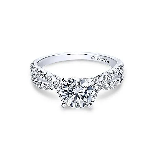 14K White Gold Interwoven Diamond Engagement Ring Mounting Your Jewelry Box Altoona, PA