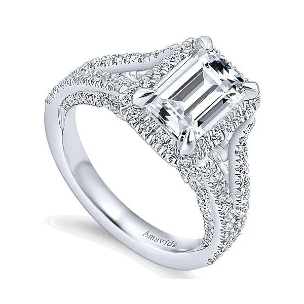 Gabriel & Co Emerald Cut Diamond Engagement Mounting Image 3 Your Jewelry Box Altoona, PA