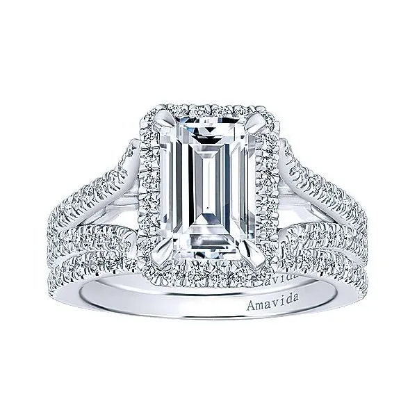 Gabriel & Co Emerald Cut Diamond Engagement Mounting Image 4 Your Jewelry Box Altoona, PA