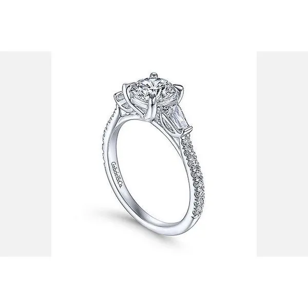 Gabriel & Co White Gold Round 3 Stones Engagement Ring Image 2 Your Jewelry Box Altoona, PA