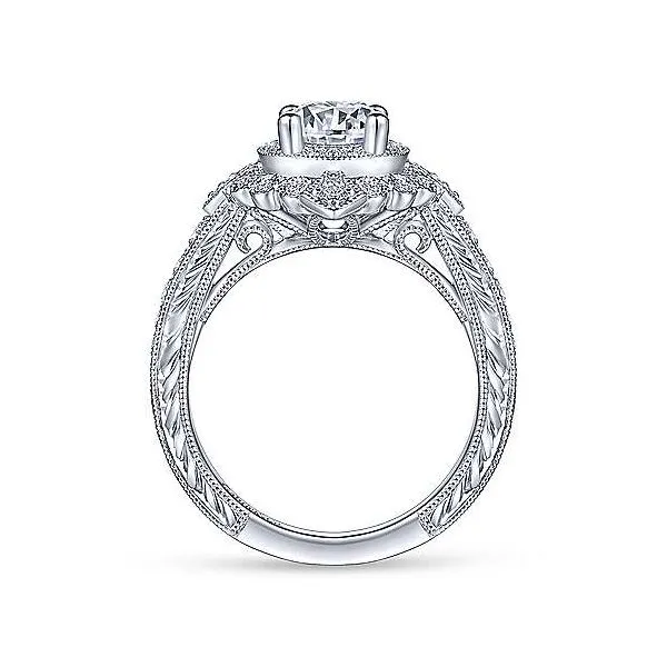 14K White Gold Antique Pave Diamond Engagement Mounting Image 2 Your Jewelry Box Altoona, PA