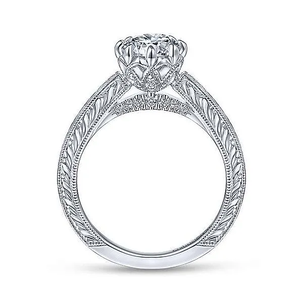 14K White Gold Antique Diamond Solitaire Engagement Mounting Image 2 Your Jewelry Box Altoona, PA