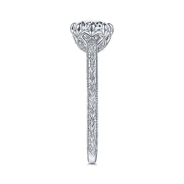 14K White Gold Antique Diamond Solitaire Engagement Mounting Image 4 Your Jewelry Box Altoona, PA