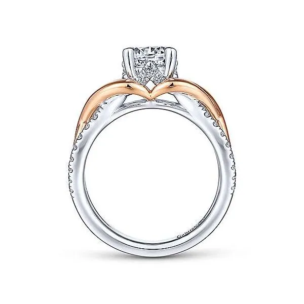 14K White & Rose Gold Multi Row Diamond Engagement Mounting Image 2 Your Jewelry Box Altoona, PA