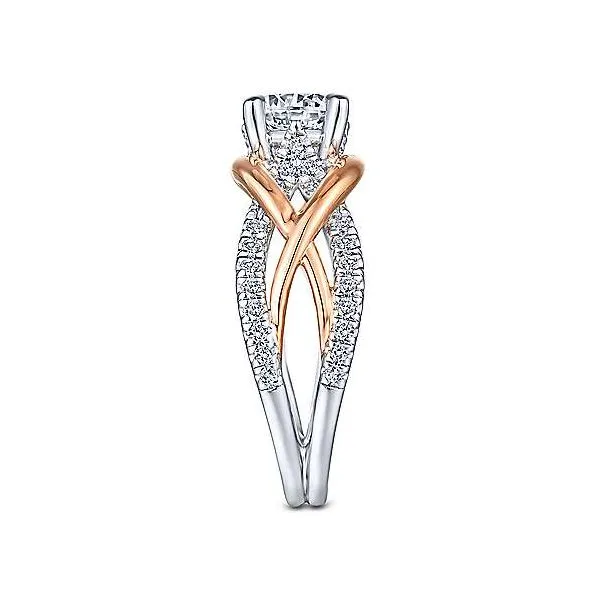 14K White & Rose Gold Multi Row Diamond Engagement Mounting Image 4 Your Jewelry Box Altoona, PA