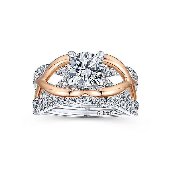 14K White & Rose Gold Multi Row Diamond Engagement Mounting Image 5 Your Jewelry Box Altoona, PA