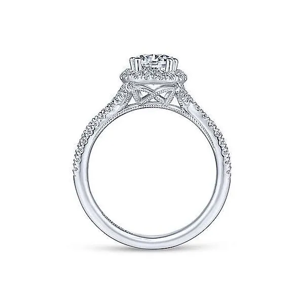 14K White Gold Multi Row Halo Pear Diamond Engagement Mounting Image 2 Your Jewelry Box Altoona, PA