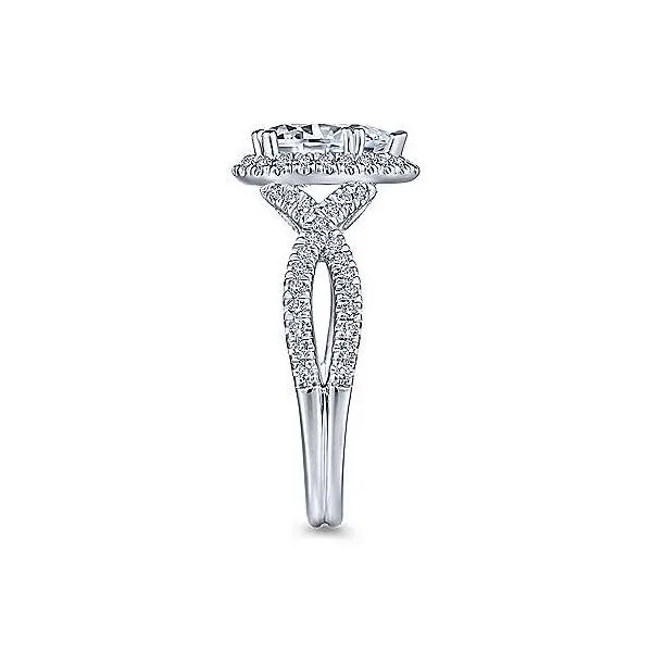 14K White Gold Multi Row Halo Pear Diamond Engagement Mounting Image 4 Your Jewelry Box Altoona, PA