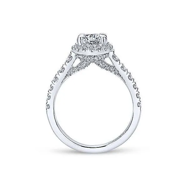 Gabriel & Co White Gold Oval Diamond Halo Engagement Mounting Image 2 Your Jewelry Box Altoona, PA