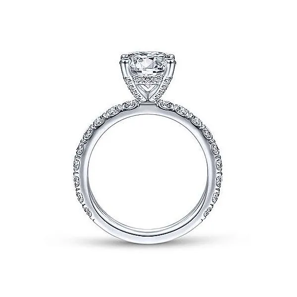 Gabriel & Co White Gold Pave Single Row Diamond Engagement Mounting Image 2 Your Jewelry Box Altoona, PA