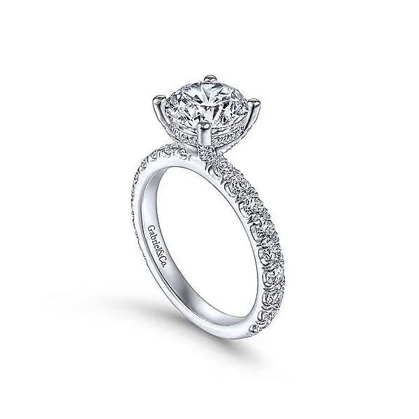 Gabriel & Co White Gold Pave Single Row Diamond Engagement Mounting Image 3 Your Jewelry Box Altoona, PA