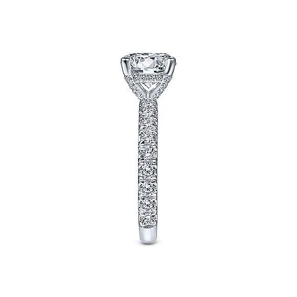 Gabriel & Co White Gold Pave Single Row Diamond Engagement Mounting Image 4 Your Jewelry Box Altoona, PA