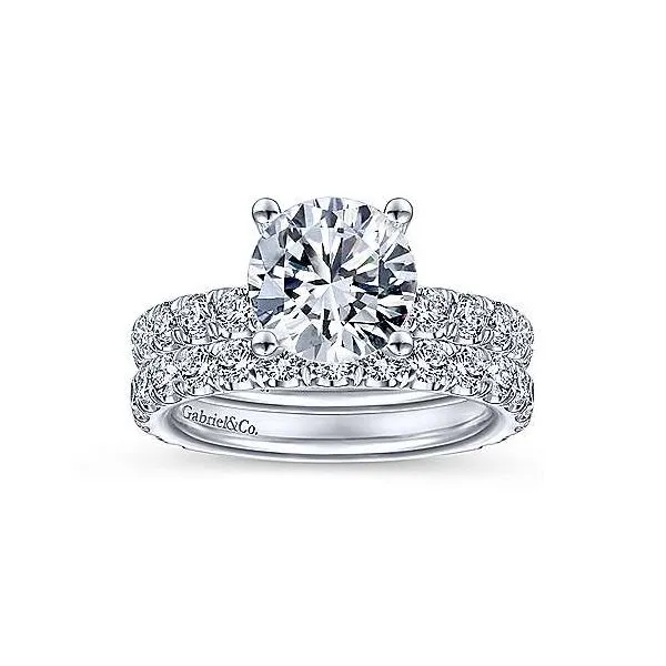 Gabriel & Co White Gold Pave Single Row Diamond Engagement Mounting Image 5 Your Jewelry Box Altoona, PA