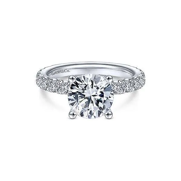 Gabriel & Co White Gold Pave Single Row Diamond Engagement Mounting Your Jewelry Box Altoona, PA