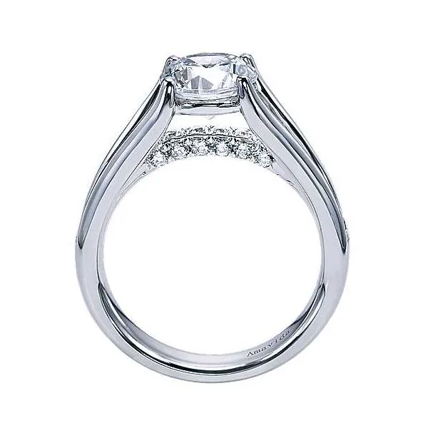 Amavida 18K White Gold Cathedral Diamond Engagement Mounting Image 2 Your Jewelry Box Altoona, PA
