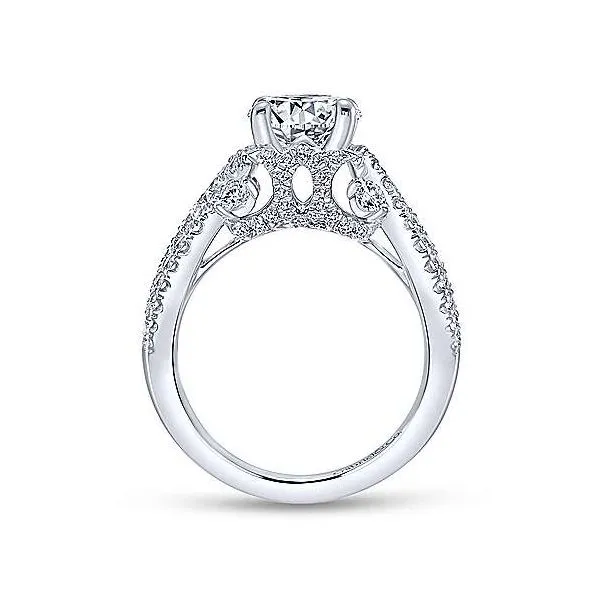 Amavida 18K White Gold Double Row Diamond Engagement Mounting Image 2 Your Jewelry Box Altoona, PA