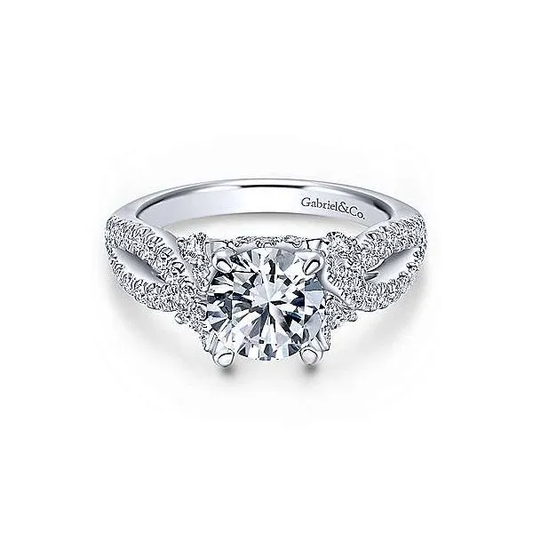 Amavida 18K White Gold Double Row Diamond Engagement Mounting Your Jewelry Box Altoona, PA