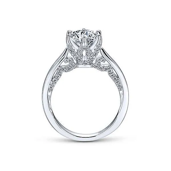 Amavida 18K White Gold Solitaire Diamond Accented Engagement Mounting Image 2 Your Jewelry Box Altoona, PA