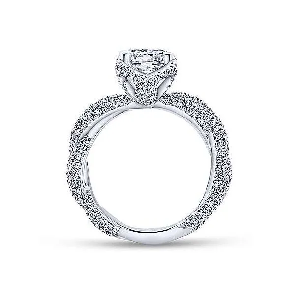 Gabriel & Co White Gold Pave Diamond Engagement Mounting Image 2 Your Jewelry Box Altoona, PA