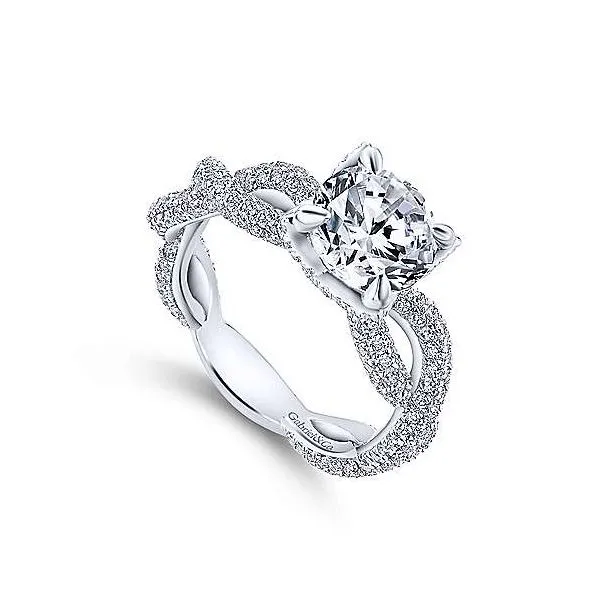 Gabriel & Co White Gold Pave Diamond Engagement Mounting Image 3 Your Jewelry Box Altoona, PA