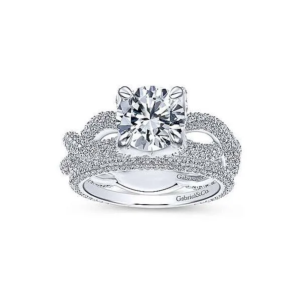 Gabriel & Co White Gold Pave Diamond Engagement Mounting Image 4 Your Jewelry Box Altoona, PA