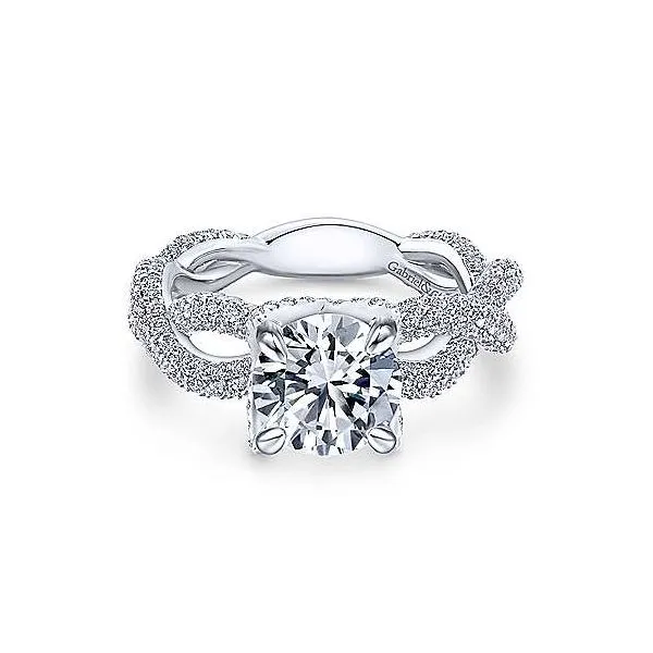 Gabriel & Co White Gold Pave Diamond Engagement Mounting Your Jewelry Box Altoona, PA