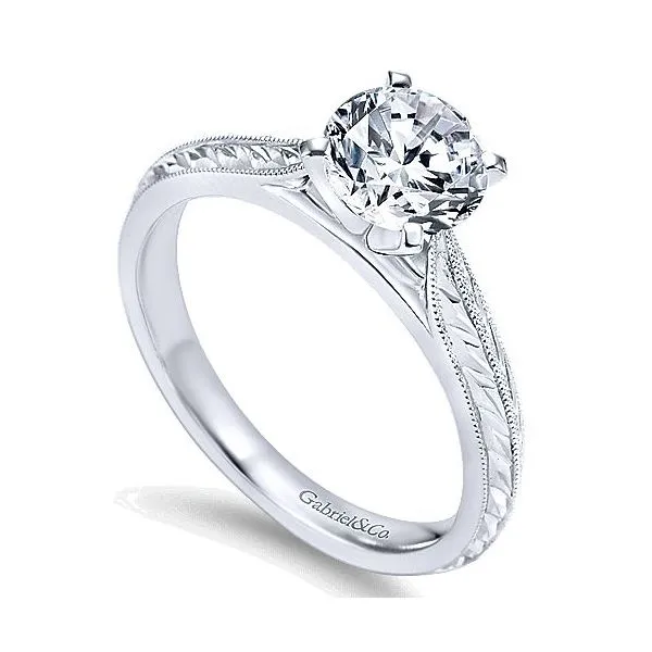 14K White Gold Vintage Solitaire Engagement Mounting Image 3 Your Jewelry Box Altoona, PA