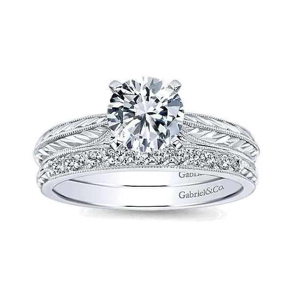 14K White Gold Vintage Solitaire Engagement Mounting Image 4 Your Jewelry Box Altoona, PA